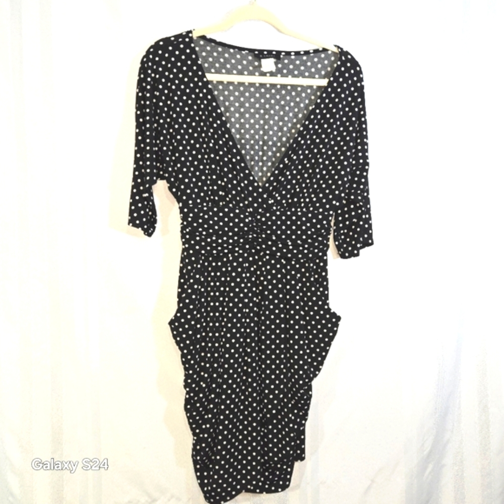 B.SMART WOMEN'S CUTE DRAPEY POLKADOT WITH POCKETS DRESS SIZE 10